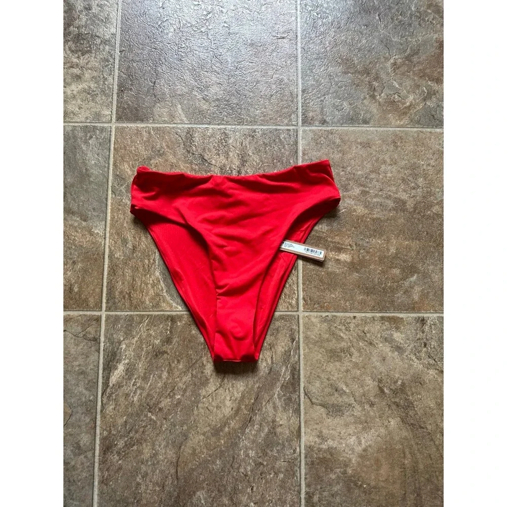 Skims Signature Swim Mid Waist Bottom Ruby Size Small